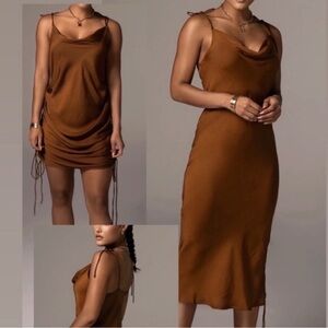Elegant Brown Slip Dress